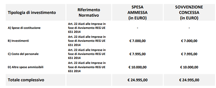 sostegno finanziario ricevuto